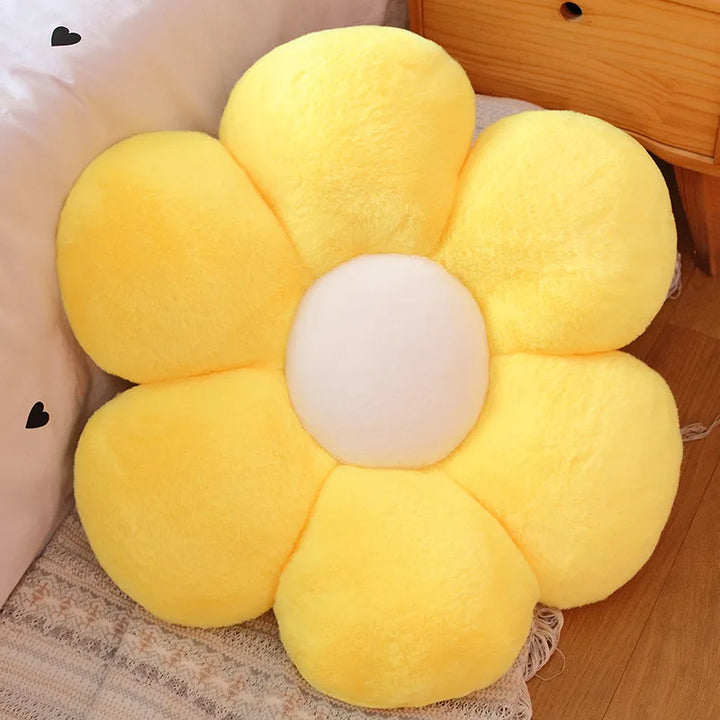 Furry Plush Flower Pillow Mat