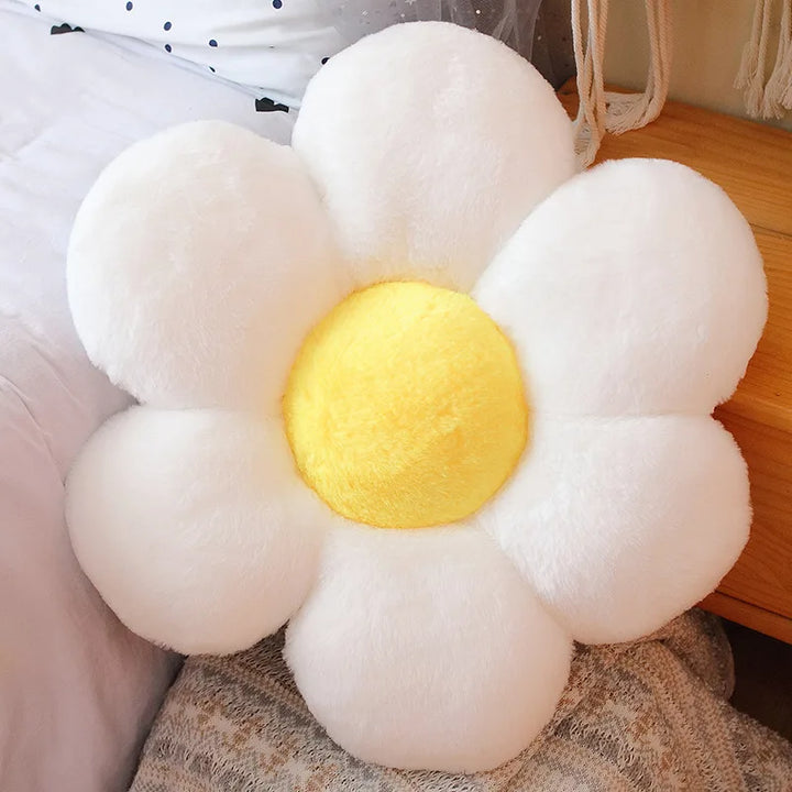 Furry Plush Flower Pillow Mat