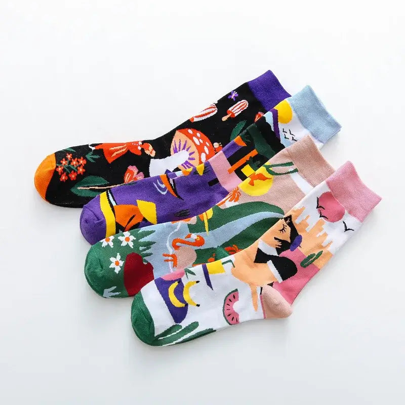 Colorful Occident Fashion Print Socks