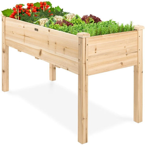 Farmhouse Wood 48x24x30in Raised Garden Bed Elevated Garden Planter Stand