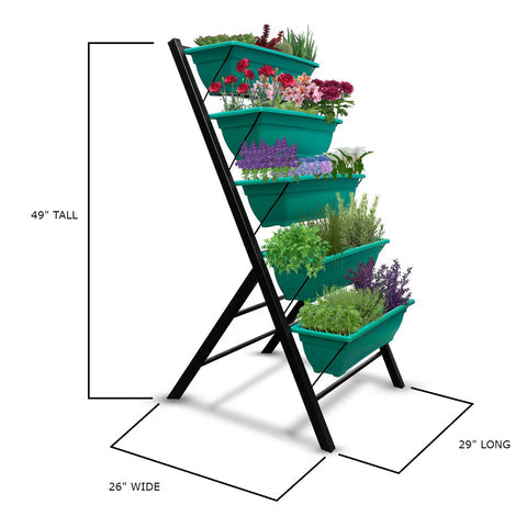 4 FT 5 Tier Green Vertical Garden Indoor/Outdoor Elevated Planter