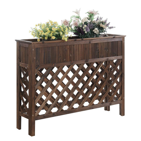 Large Raised Patio Planter Weathered Cedar L 48" x W 12.5" x 35.5