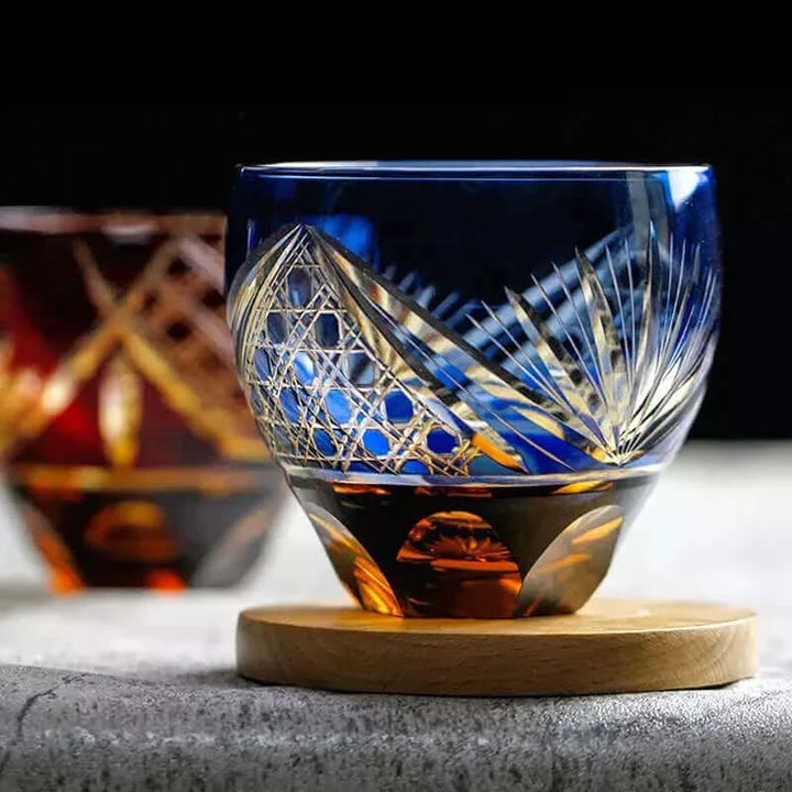 Japanese Style High Quality Edo Kiriko Whiskey Glass in Gift Box