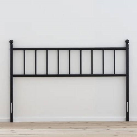 King size Traditional Farmhouse Headboard in Matte Black Metal Finish