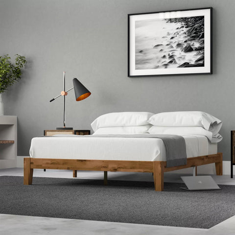 King Simple Modern Solid Wood Platform Bed Frame - 700 lb. Weight Capacity