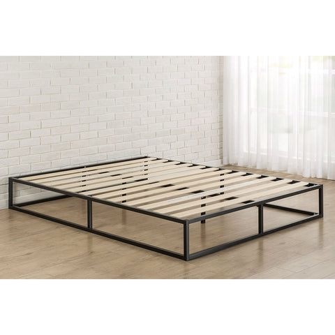 King size Modern 10-inch Low Profile Metal Platform Bed Frame with Wood Slats