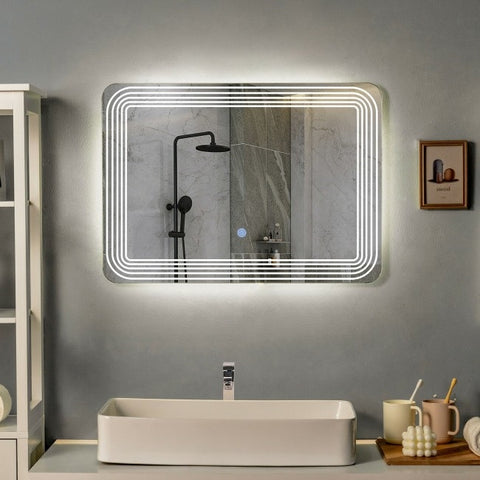 3 Tone LED Touch Sensor Wall Mounted Bathroom Mirror