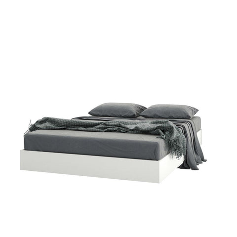 Modern Floating Style White Platform Bed Frame in Full Size