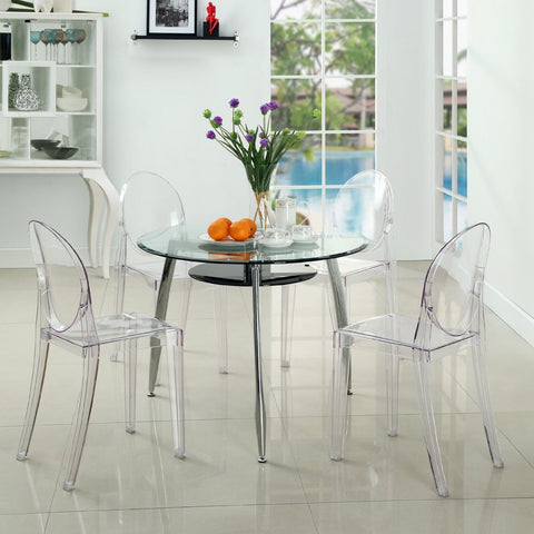 Stackable Clear Acrylic Dining Chair for Indoor/Outdoor Use