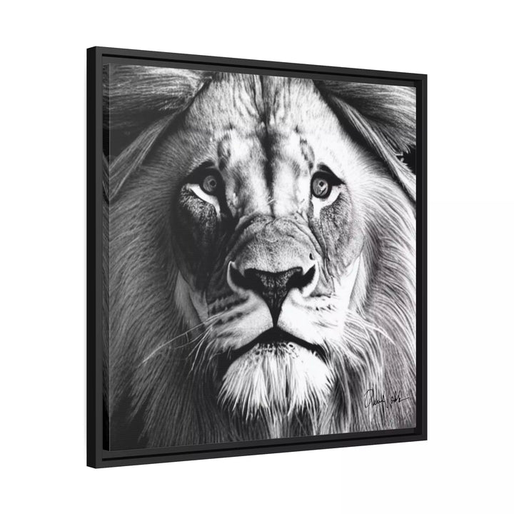 Lion's Face Canvas Wall Art Matte with Frame by QueenNoble