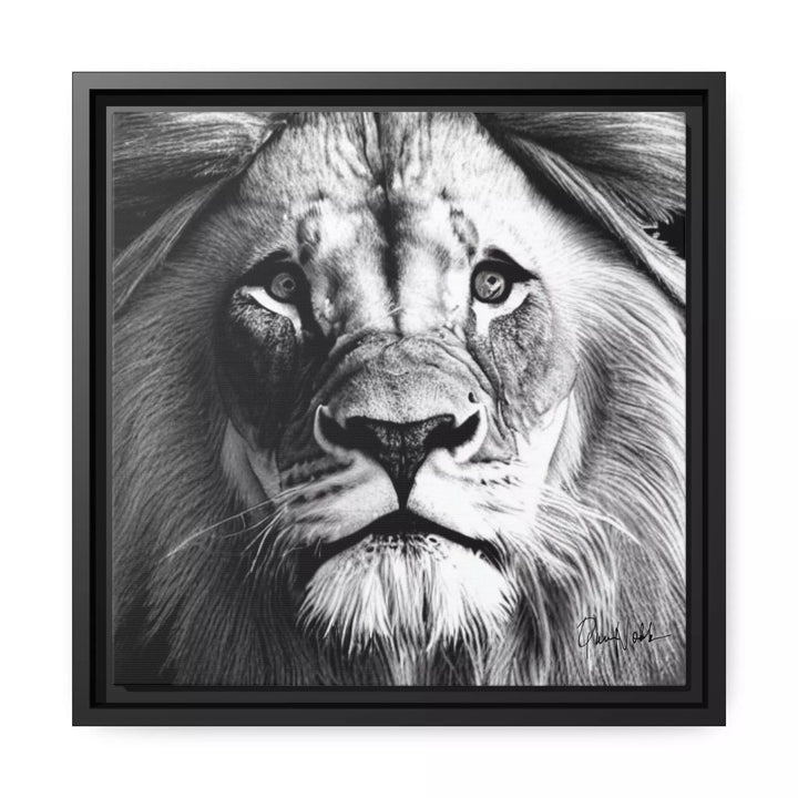 Lion's Face Canvas Wall Art Matte with Frame by QueenNoble