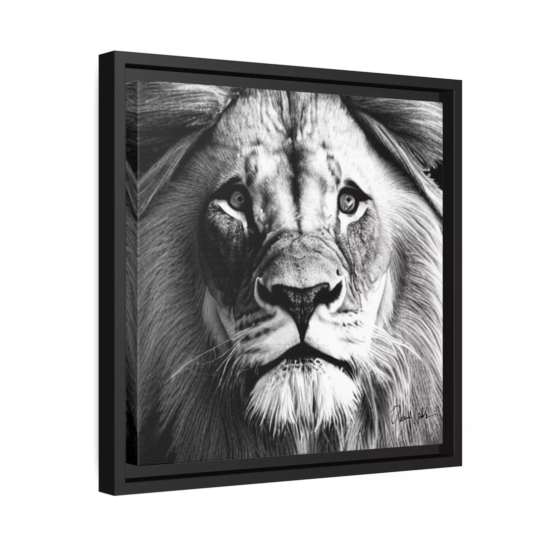 Lion's Face Canvas Wall Art Matte with Frame by QueenNoble