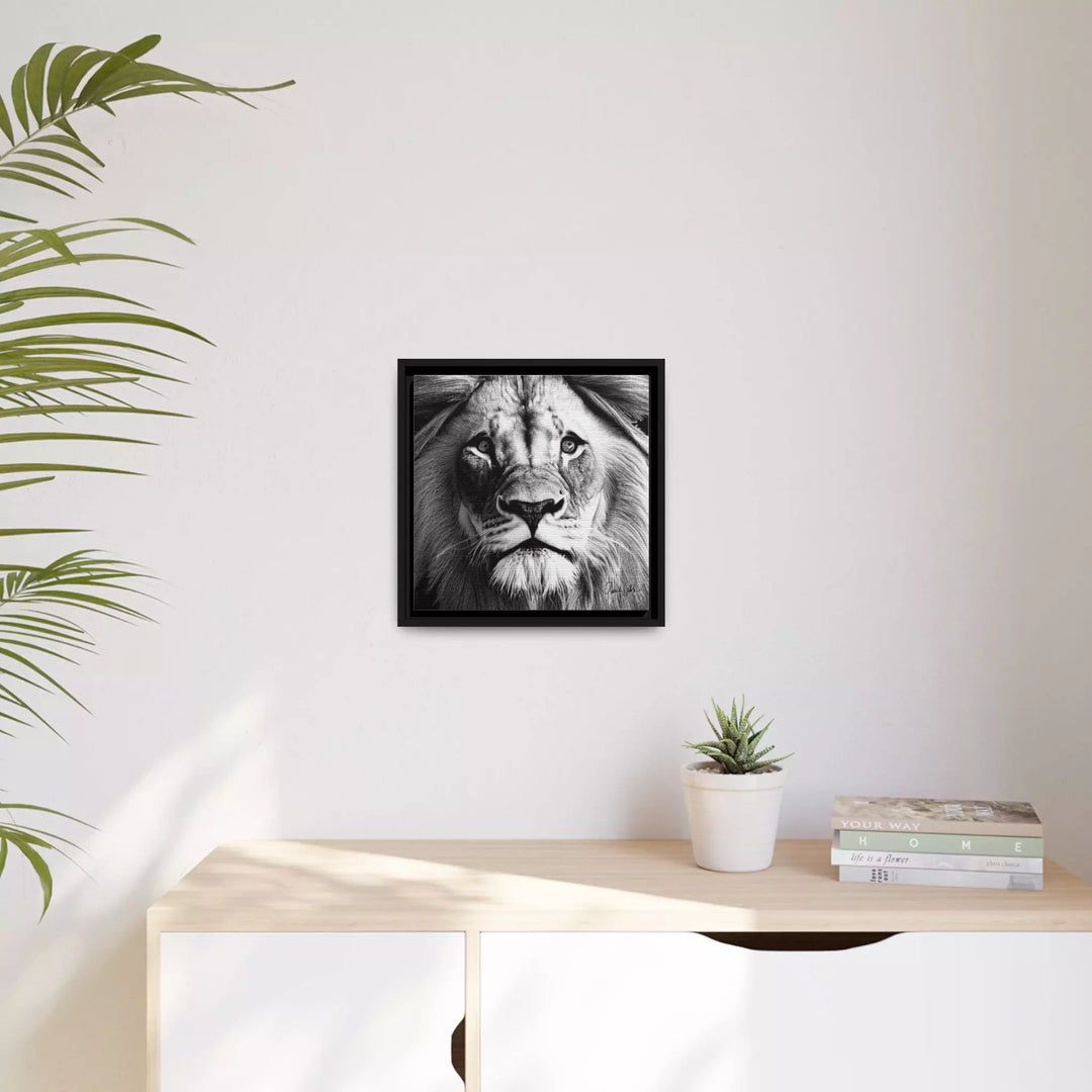 Lion's Face Canvas Wall Art Matte with Frame by QueenNoble