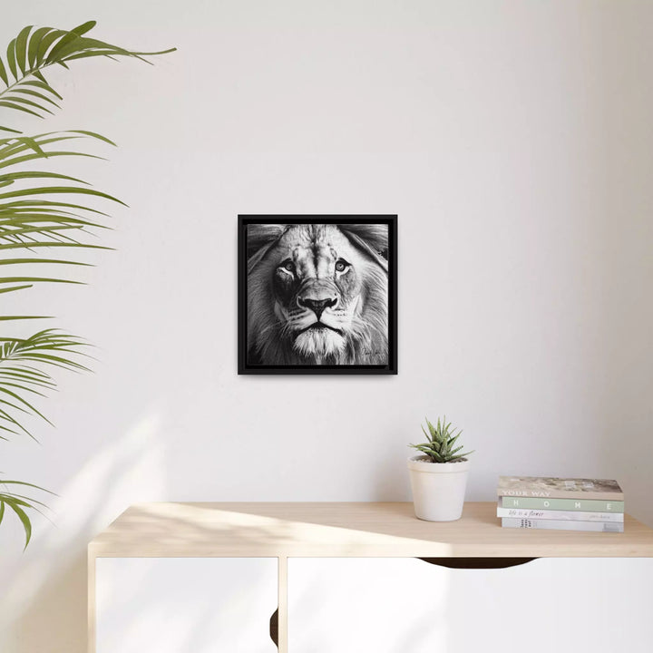 Lion's Face Canvas Wall Art Matte with Frame by QueenNoble