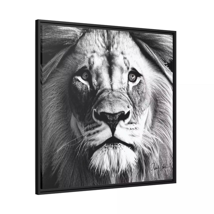 Lion's Face Canvas Wall Art Matte with Frame by QueenNoble