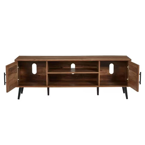 Modern Rustic Wood Finish TV Stand with Mid-Century Legs - for TV up to 65-inch