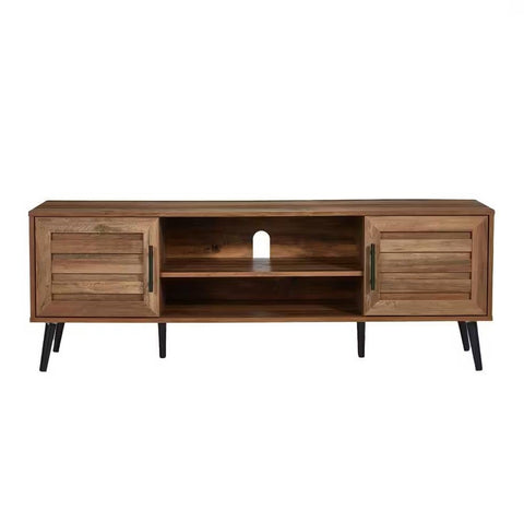 Modern Rustic Wood Finish TV Stand with Mid-Century Legs - for TV up to 65-inch