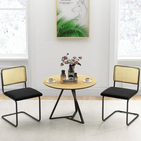 Set of 2 - Modern Mid-Century Black Dining Chair