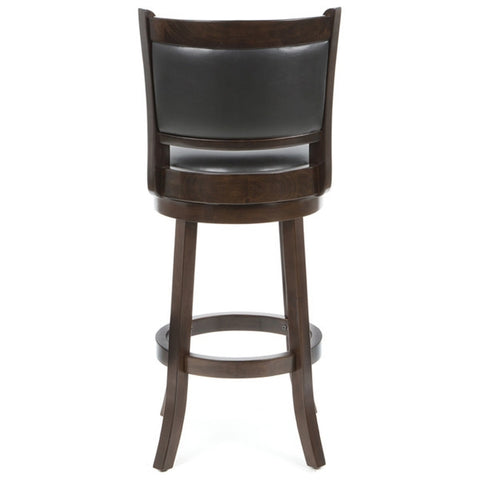 Cappuccino 29-inch Swivel Barstool with Faux Leather Cushion Seat