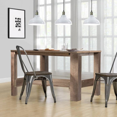 Modern Farmhouse Brown Wood 55-inch Counter Height Dining Table Computer Desk