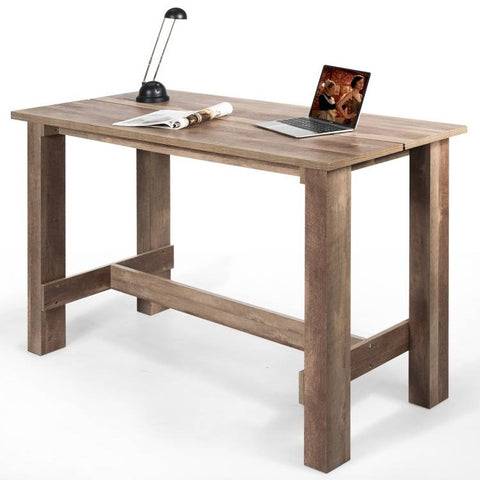 Modern Farmhouse Brown Wood 55-inch Counter Height Dining Table Computer Desk