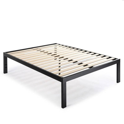 King size 18 Inch Easy Assemble Metal Platform Bed Frame Wooden Slats