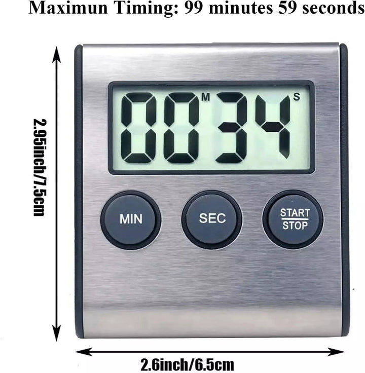 Magnetic Kitchen Timer with Countdown and Alarm