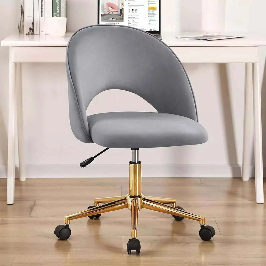 Modern Home Office Chair with Gold Base