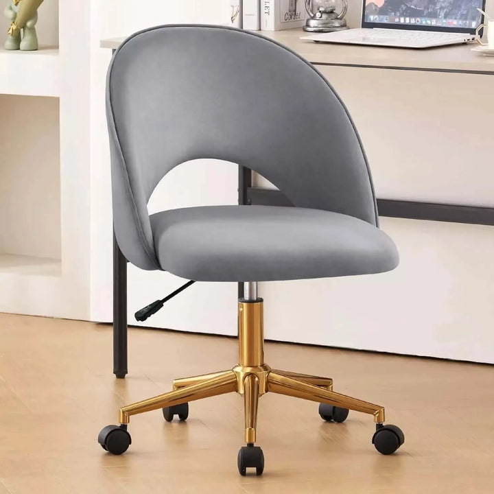 Modern Home Office Chair with Gold Base