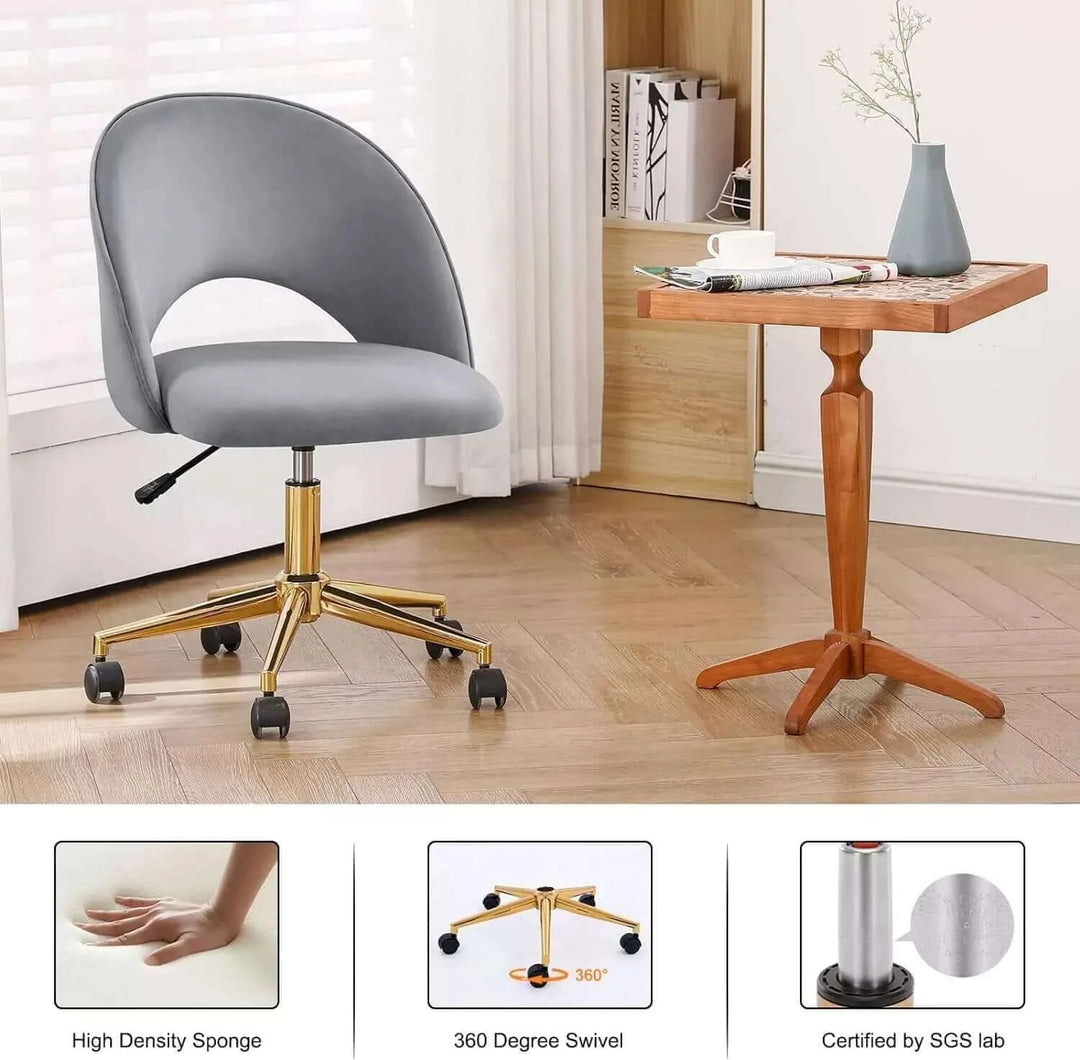 Modern Home Office Chair with Gold Base