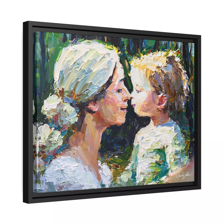 Mother and Child Canvas Wall Art with Frame by QueenNoble