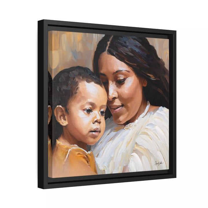 Mother and Child Portrait Canvas Wall Art with Frame by QueenNoble