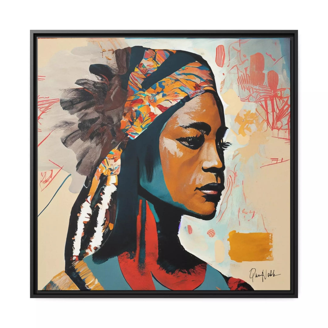 Native Indian Lady Portrait Canvas Wall Art with Frame by QueenNoble