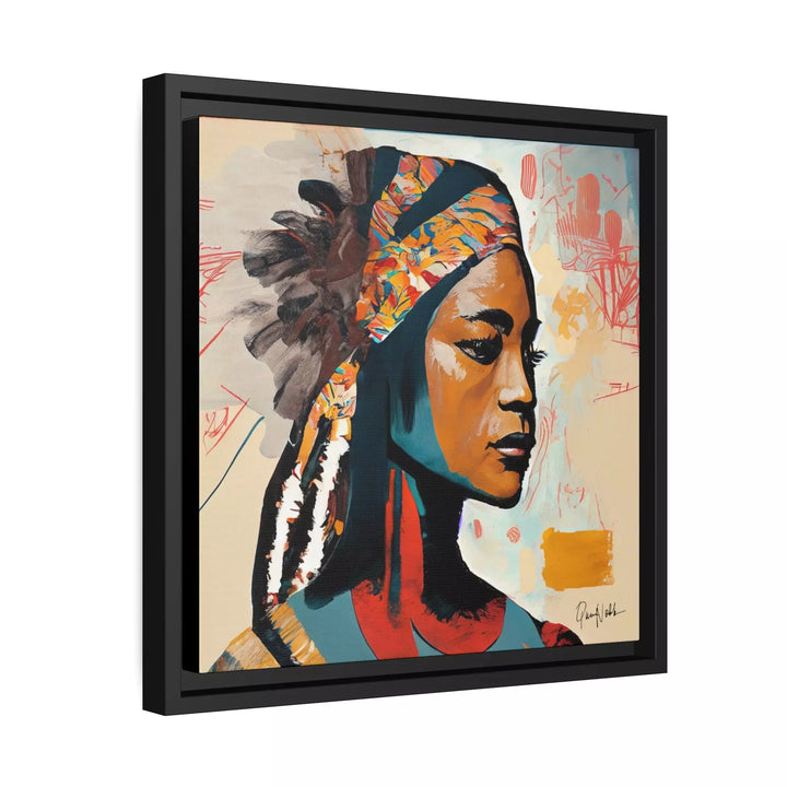 Native Indian Lady Portrait Canvas Wall Art with Frame by QueenNoble