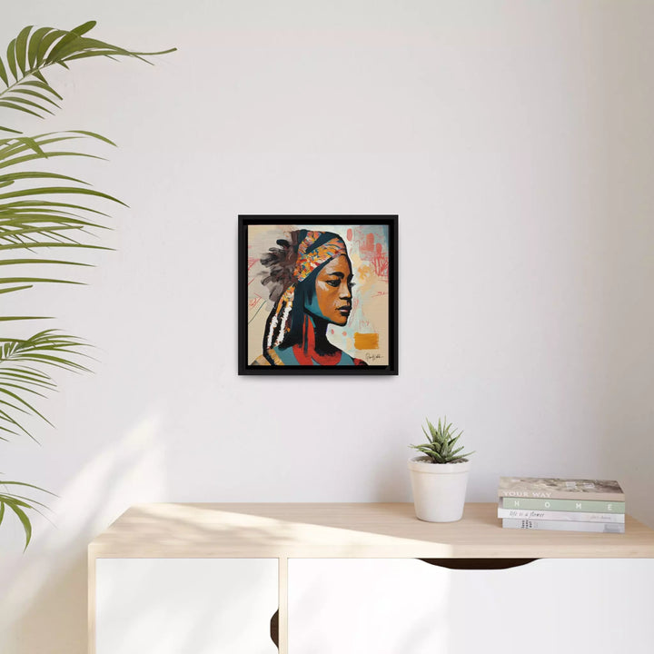 Native Indian Lady Portrait Canvas Wall Art with Frame by QueenNoble