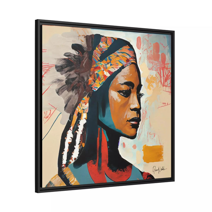 Native Indian Lady Portrait Canvas Wall Art with Frame by QueenNoble