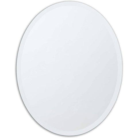 Oval Frameless 36-inch Beveled Bathroom Bedroom Living Room Vanity Wall Mirror