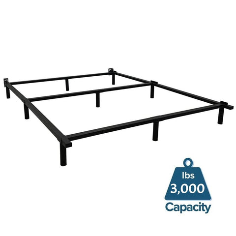 Queen 9-Leg Metal Bed Frame with Headboard Brackets 3,000 lbs. Max Weight Limit