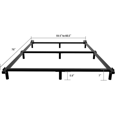 Queen 9-Leg Metal Bed Frame with Headboard Brackets 3,000 lbs. Max Weight Limit