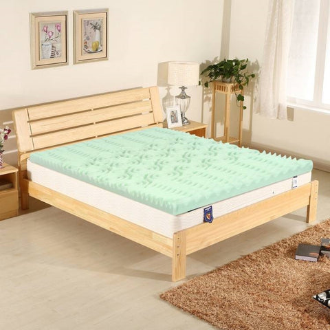 Queen size 3-inch Thick Green Ergonomic Breathable Air Foam Mattress Topper