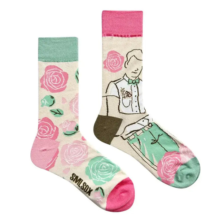 Colorful Flower Cotton Socks