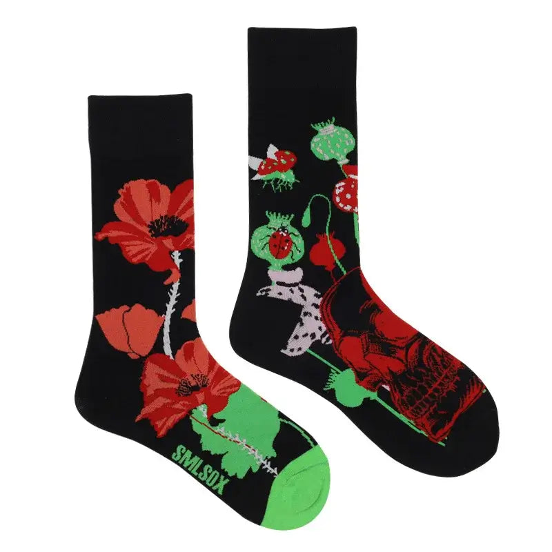 Colorful Flower Cotton Socks