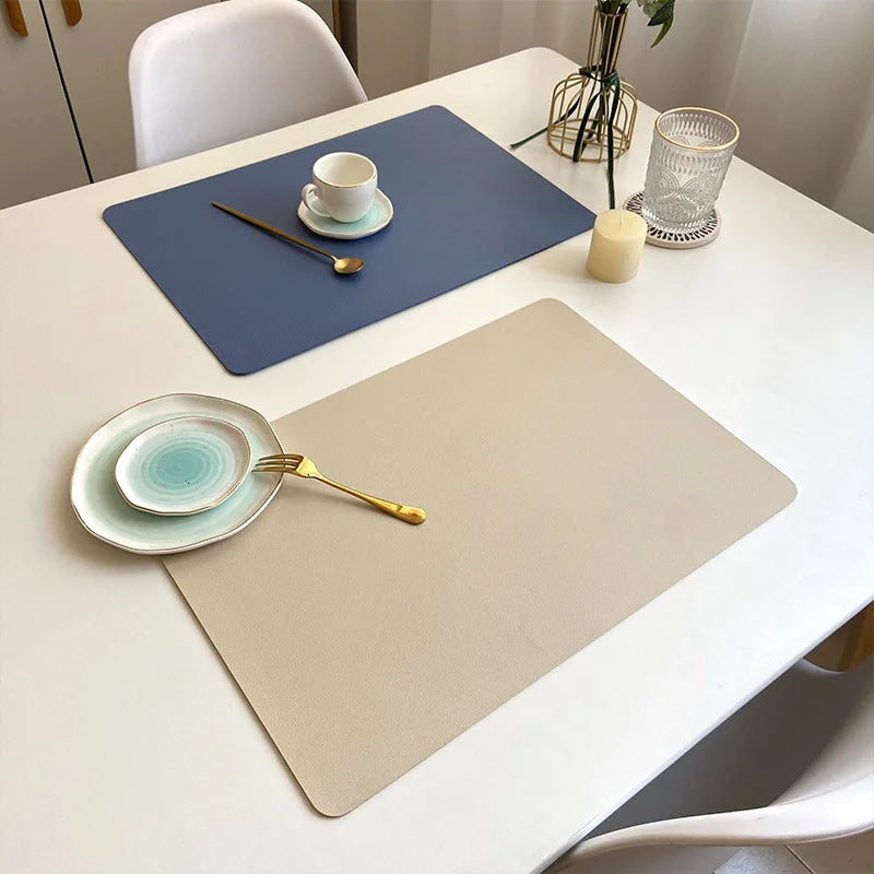 Stylish Leather Table Mat - Nordic Waterproof Design