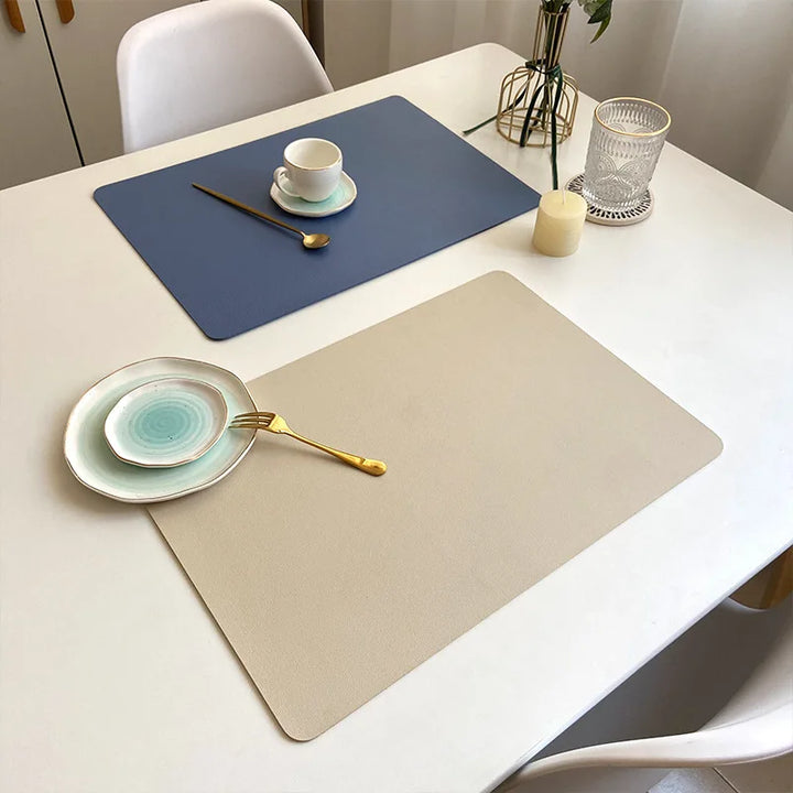 Stylish Leather Table Mat - Nordic Waterproof Design