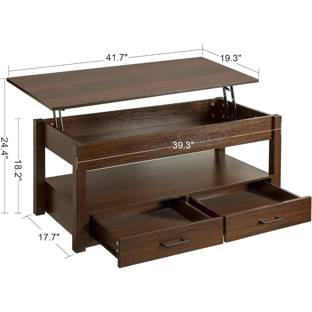 Coffee Table w/ Storage Drawers & Hidden Compartment