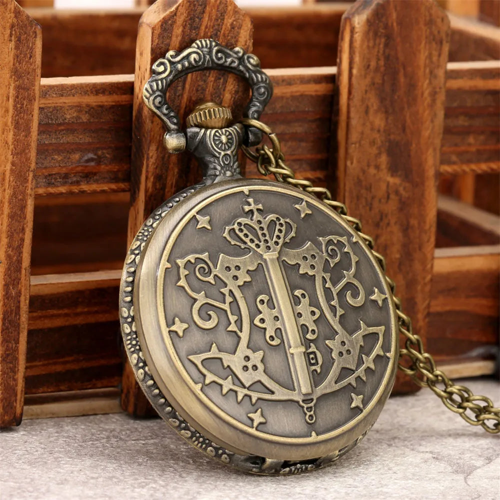 Vintage Kuroshitsuji Black Butler Quartz Pocket Watch