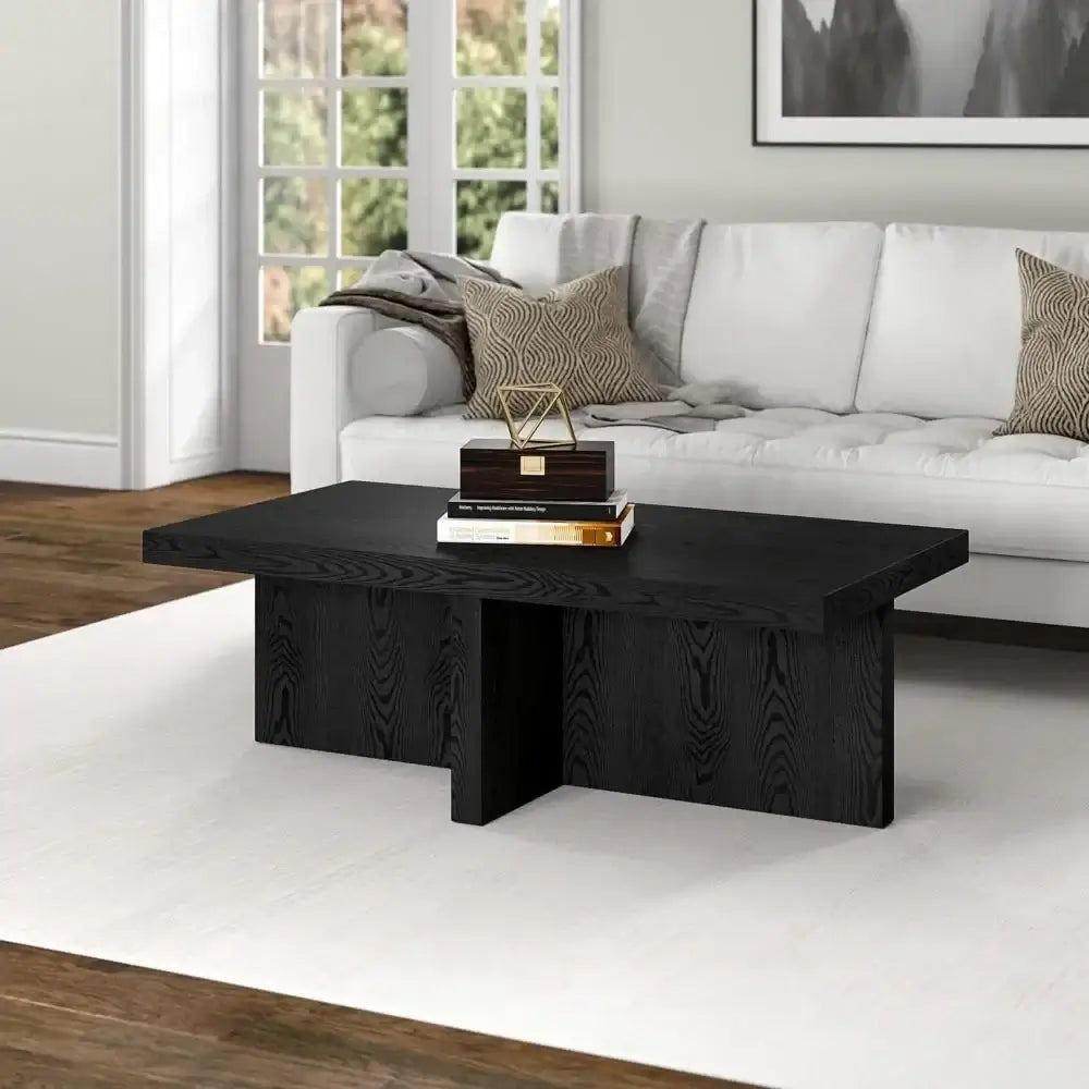 44” Wide Coffee Table for Living Room, Black