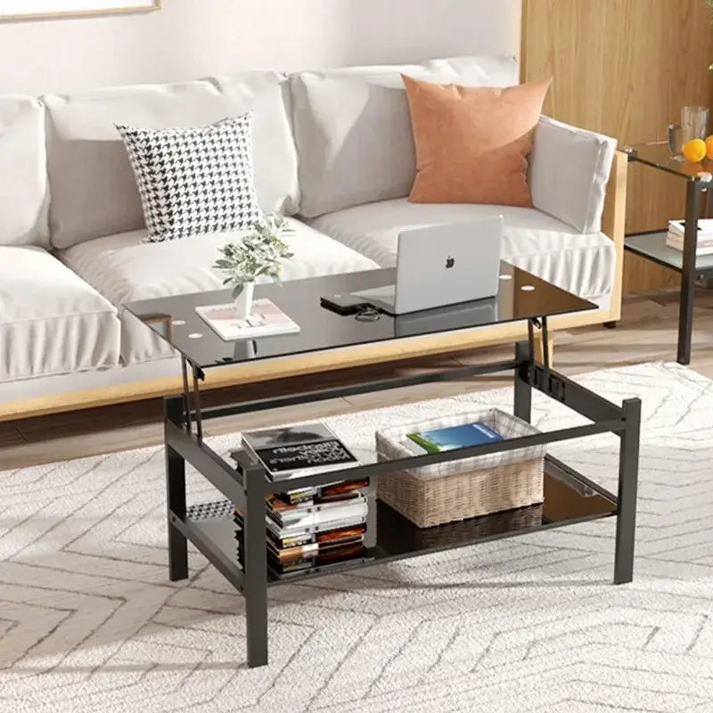 2-Tier Modern Side Coffee Table for Living Room