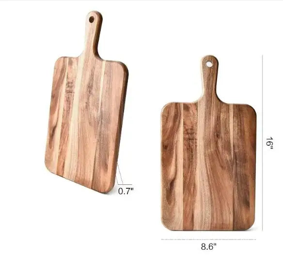 Acacia Wood Cutting Board - Charcuterie Serving Tray with Handle