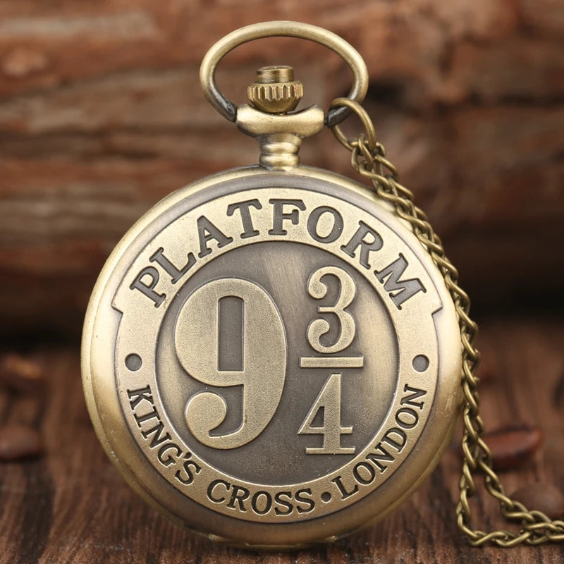 King's Cross London 9 3/4 Platform Bronze Pocket Watch